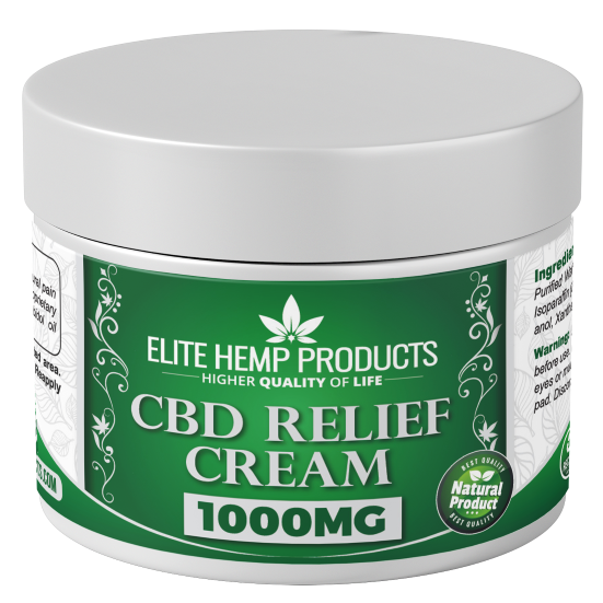 CBD relief cream 1000mg from Elite Hemp products,