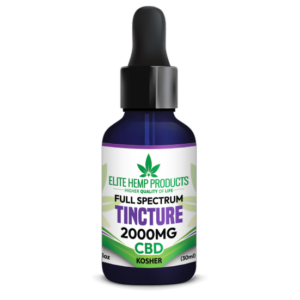 This is a CBD tincture from Elite Hemp Products. It is a blue bottle with 2000mg of Full Spectrum CBD.